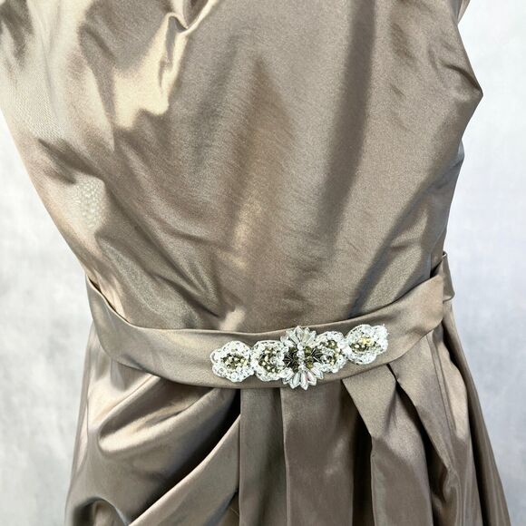 Davids Bridal Strapless Dress Womens Size 10 Brown Bridesmaid‎ Prom Dressy Gala - Picture 5 of 12